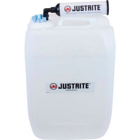 JUSTRITE Justrite 12839 VaporTrap„¢ UN/DOT Carboy With Filter Kit, HDPE, 20-Liter, 6 Ports 12839